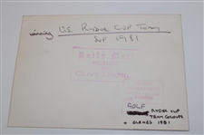 1973 & 1981 Ryder Cup Original Team Wire Photos