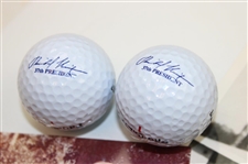 President Jerry Ford Signed Cut w/Three (3) Photos & (7) Various Presidential Logo Golf Balls JSA ALOA