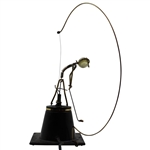 Desk Top Electric Golfer Hitting Golf Ball Attached to a Brass Hoop - Works!