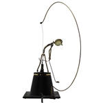 Desk Top Electric Golfer Hitting Golf Ball Attached to a Brass Hoop - Works!