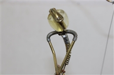 Desk Top Electric Golfer Hitting Golf Ball Attached to a Brass Hoop - Works!
