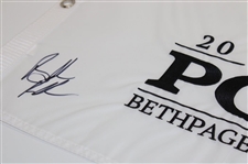 Brooks Koepka Signed 2019 PGA at Bethpage Black Embroidered White Flag BAS #BR46929