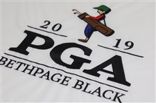 Brooks Koepka Signed 2019 PGA at Bethpage Black Embroidered White Flag BAS #BR46929