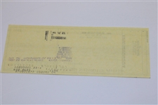 Ben Hogan Signed 1991 Personal Bank1One Check Signed 'W. Ben Hogan' JSA #T41447