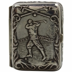Vintage Sterling Silver 925 Golf Themed Vesta/Stamp Case