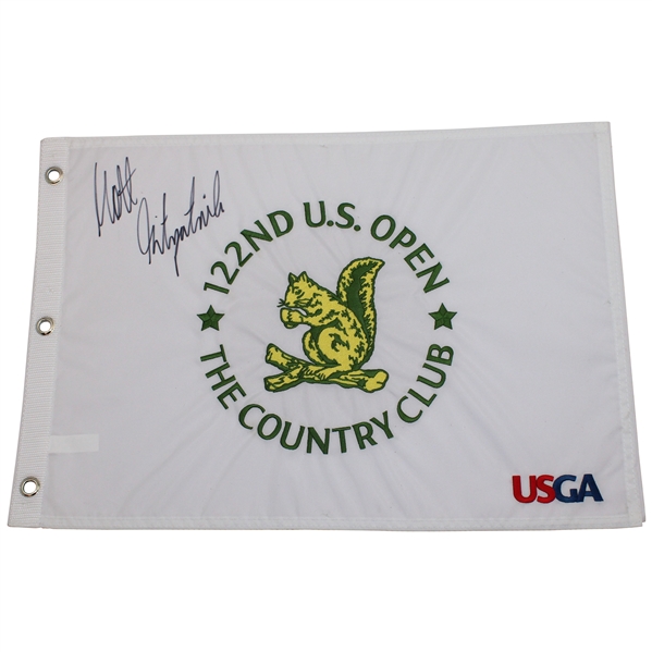Matthew Fitzpatrick Signed 2022 US Open at The Country Club Embroidered Flag JSA ALOA