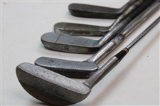 Lot of Five (5) Hickory & Steel Shaft Putters