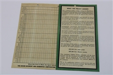 Undated 'World Wide Combined Golfers Policy Golf Score Chart' Booklet