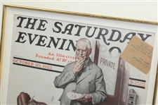 1923 The Saturday Evening Volume 196, No. 16 Magazine Cover - Framed