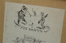 RM Alexander Tee Shots, Competitions and Fixtures Cartoon Illustration - Framed