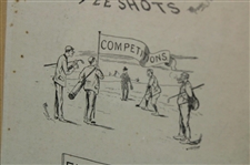 RM Alexander Tee Shots, Competitions and Fixtures Cartoon Illustration - Framed