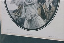 1906 Collier's 'The National Weekly' Lady Golfer w/Caddy Cover - August 18th - Framed