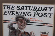 1922 The Saturday Evening Post Golf Themed Cover - September 30th - Framed