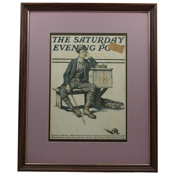 1925 The Saturday Evening Post Golf Themed Cover - August 8th - Framed