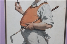 1925 The Saturday Evening Post Golf Themed Cover - June 6th - Framed