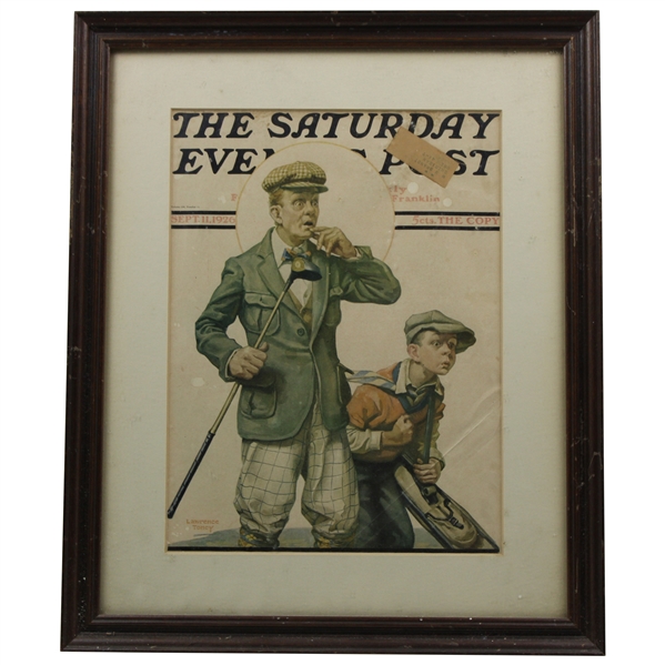 1926 The Saturday Evening Post Golf Themed Cover - September 11th - Framed