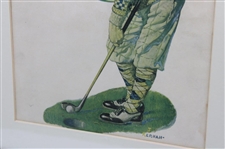 1928 The Saturday Evening Post Golf Themed Cover - September 8th - Framed