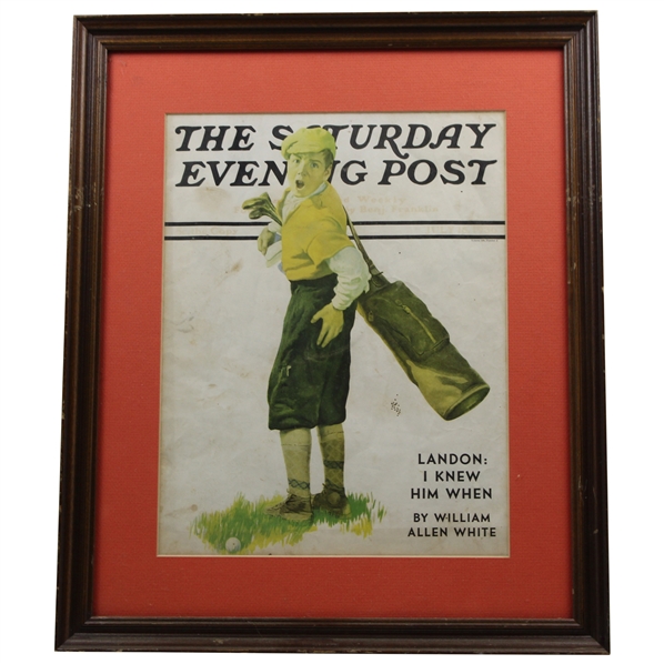 1936 The Saturday Evening Post Golf Themed Cover - July 18th - Framed