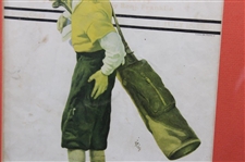 1936 The Saturday Evening Post Golf Themed Cover - July 18th - Framed