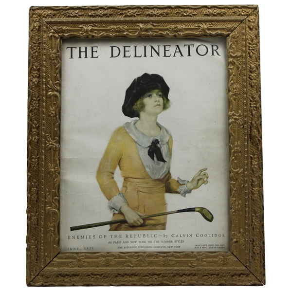1921 The Delineator Lady Golfer Magazine Cover - June - Framed