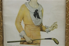1921 The Delineator Lady Golfer Magazine Cover - June - Framed