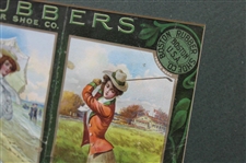 1906 Seasonal Boston Rubbers Calendar w/Lady Golfers & others  Advert - Framed