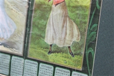1906 Seasonal Boston Rubbers Calendar w/Lady Golfers & others  Advert - Framed