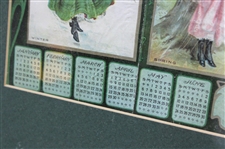 1906 Seasonal Boston Rubbers Calendar w/Lady Golfers & others  Advert - Framed