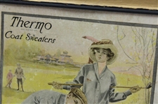 c.1906 Thermo Coat Sweaters Golf Themed Advertisement - Framed
