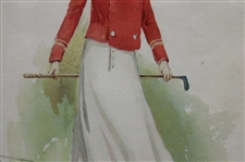 1902 The Equitable Life Assurance Society of The U. S Golf Themed Calendar Advertisement - Framed