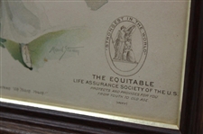 1902 The Equitable Life Assurance Society of The U. S Golf Themed Calendar Advertisement - Framed