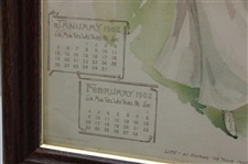 1902 The Equitable Life Assurance Society of The U. S Golf Themed Calendar Advertisement - Framed