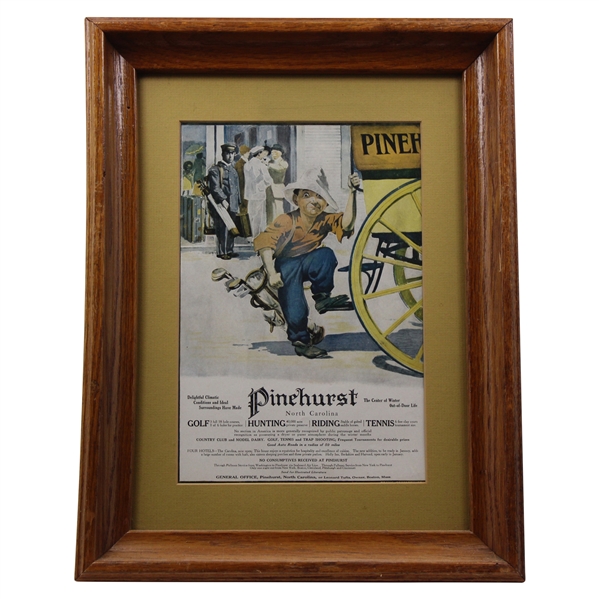 Pinehurst North Carolina Travel Advertisement - Framed