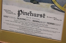 Pinehurst North Carolina Travel Advertisement - Framed