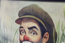 Classic 'Golfing With Experts' Weary Willie Clown Golf Print - Framed