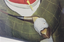 Classic 'Midsummer Nightmare' Weary Willie Clown Golf Print - Framed