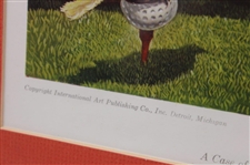 Classic 'A Case Of Mistaken Identity' Weary Willie Clown Golf Print - Framed