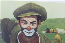 Classic 'Golf Shark' Weary Willie Clown Golf Print - Framed