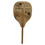 1904 Copyrighted Vintage Lady Golfer Themed Advertising Fan - The Sterling Co. on Reverse