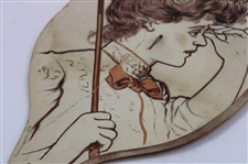 1904 Copyrighted Vintage Lady Golfer Themed Advertising Fan - The Sterling Co. on Reverse
