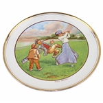 c.1920 Ceramic with Colorful Humorous Golf - Full Swing Golf Scene Plate