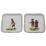 Red Coat Golfer & Blackheath Golfers Square Ceramic Dishes 