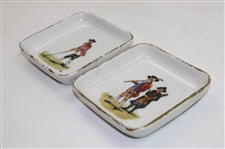Red Coat Golfer & Blackheath Golfers Square Ceramic Dishes 
