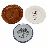 Three (3) Golf Themed Ceramic Plates - Zanesville Golf Club, Lady Golfer & Bag w/Clubs