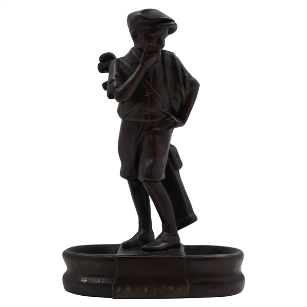Golf Caddy with Bag & Clubs Statue