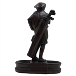 Golf Caddy with Bag & Clubs Statue