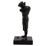 Pre-Swing Male Golfer with Copper Tone Golf Ball & Removeable Club Statue