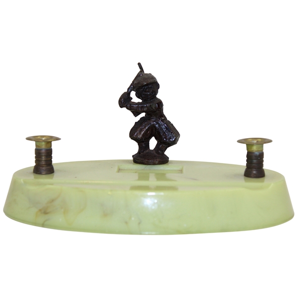 Cunningham Products Pre-Swing Male Golfer Statue Marble Pen Desk Set - New York