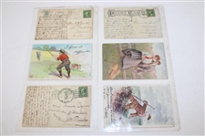 Eighty Four (84) Various Early 1900's Laminated Golf Themed Post Cards