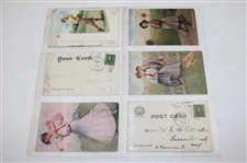 Eighty Four (84) Various Early 1900's Laminated Golf Themed Post Cards